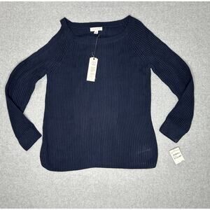 Treasure and bond sweater Top With Shoulder Cut Out Blue NWT
